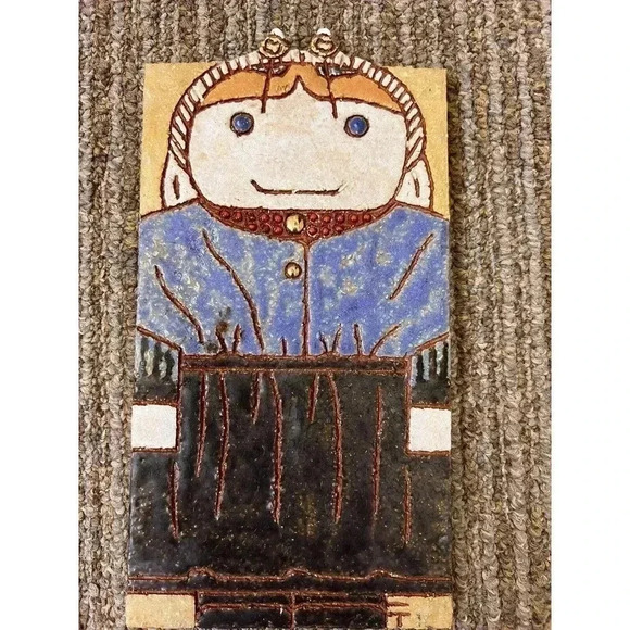 Rare VINTAGE TILE FROUWIEN VISSER HOLLAND TERSCHELLING NRM03A FR'89 9.5Lx5Wx.25" - Picture 2 of 8